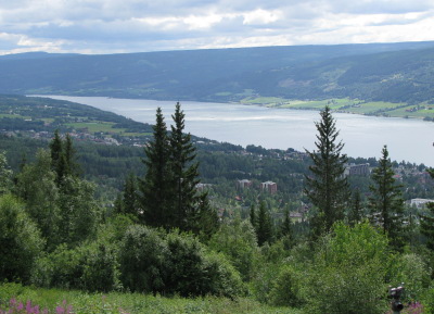 Výhled na jezero Mjøsa